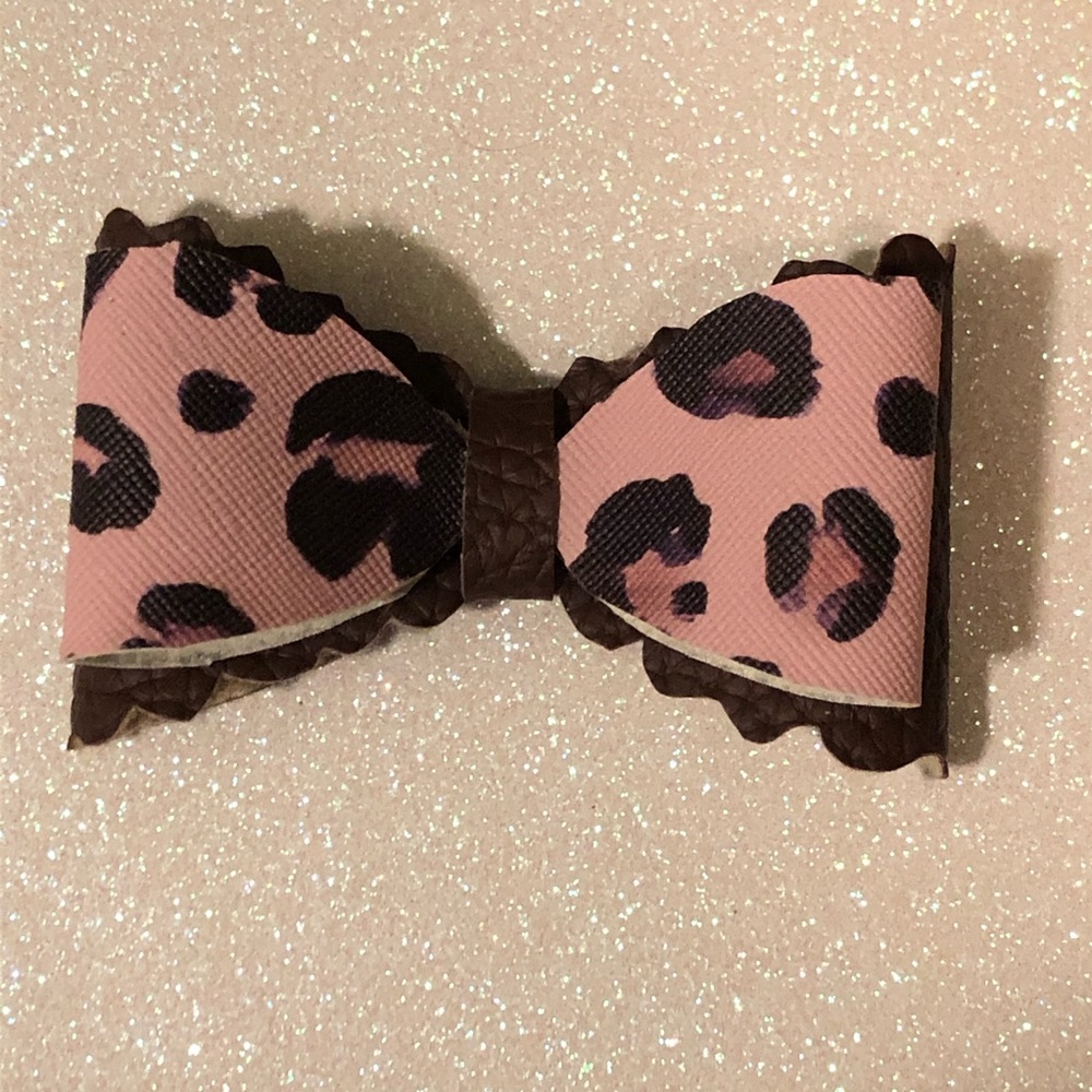 Handmade faux leather bow